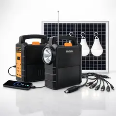 MOVI - Kit Solar de Emergencia Portátil con 50 horas de autonomía (Linterna, Radio y Cargador USB)