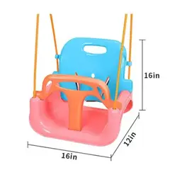 GENERICO - Columpio Silla Asiento 3 En 1 Ajustable Para Bebé Y Niñas Rosa