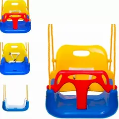 GENERICO - Columpio Silla Asiento 3 En 1 Ajustable Para Bebé Y Niños Azul