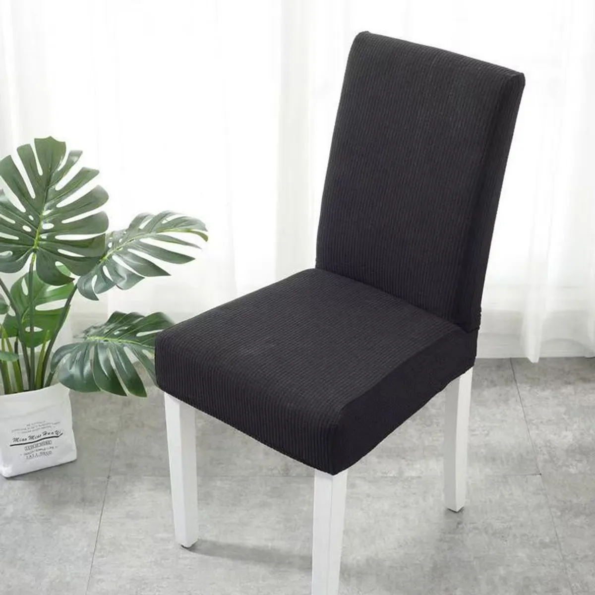 GENERICO - Pack 6 Funda De Silla Para Comedor Tela Gruesa NEGRO
