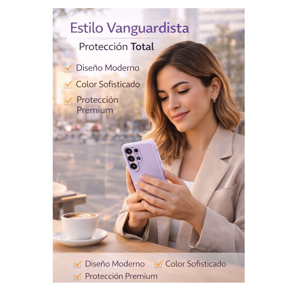 COMPUTECH - Funda  Carcasa Premium Marca Computech Para Samsung S26 Ultra Violeta