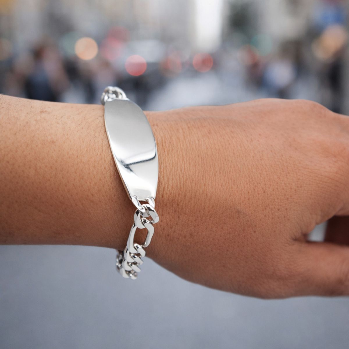 JOYAS MYTOKE - Pulsera Figaro Piocha Varon Gruesa Plata fina 925 Macizo