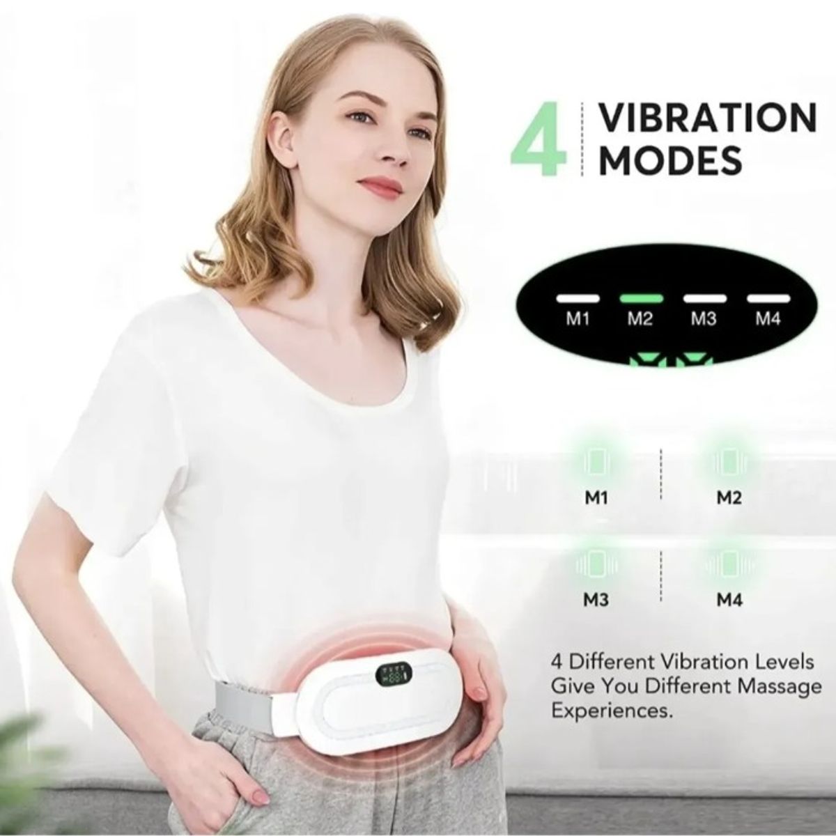 GENERICO - Masajeador Menstruales Guatero Alivio Cólicos Calentador Usb BLANCO