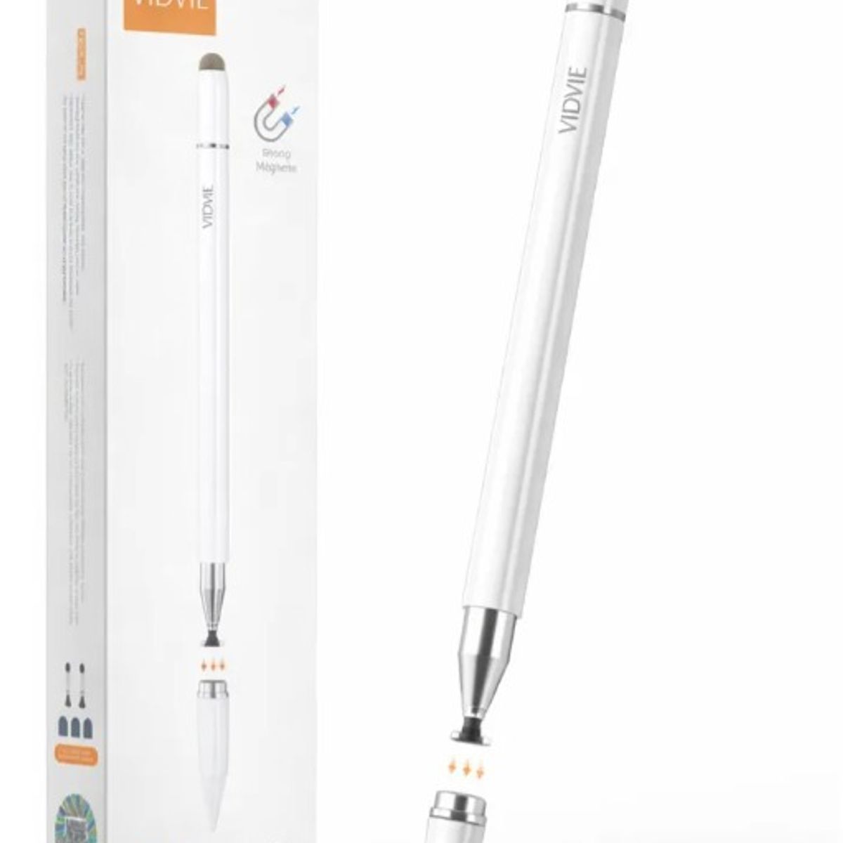 GENERICO - Lapiz Capacitivo 3 En 1 Magnetico Stylus Universal Blanco