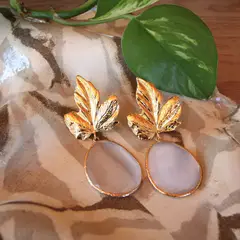 TURKUAZ - Aros Arce Blancos XL - Baño de oro 22k