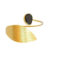 TURKUAZ - Esclava Laurel Negra - Baño de oro 22k