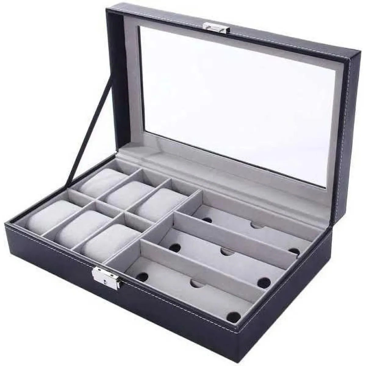 GENERICO - Estuche Organizador para Relojes y Gafas con capacidad 6 relojes y 3 gafas