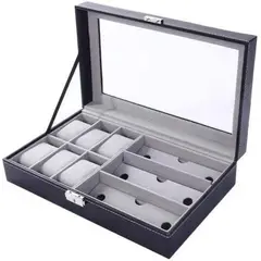 GENERICO - Estuche Organizador para Relojes y Gafas con capacidad 6 relojes y 3 gafas