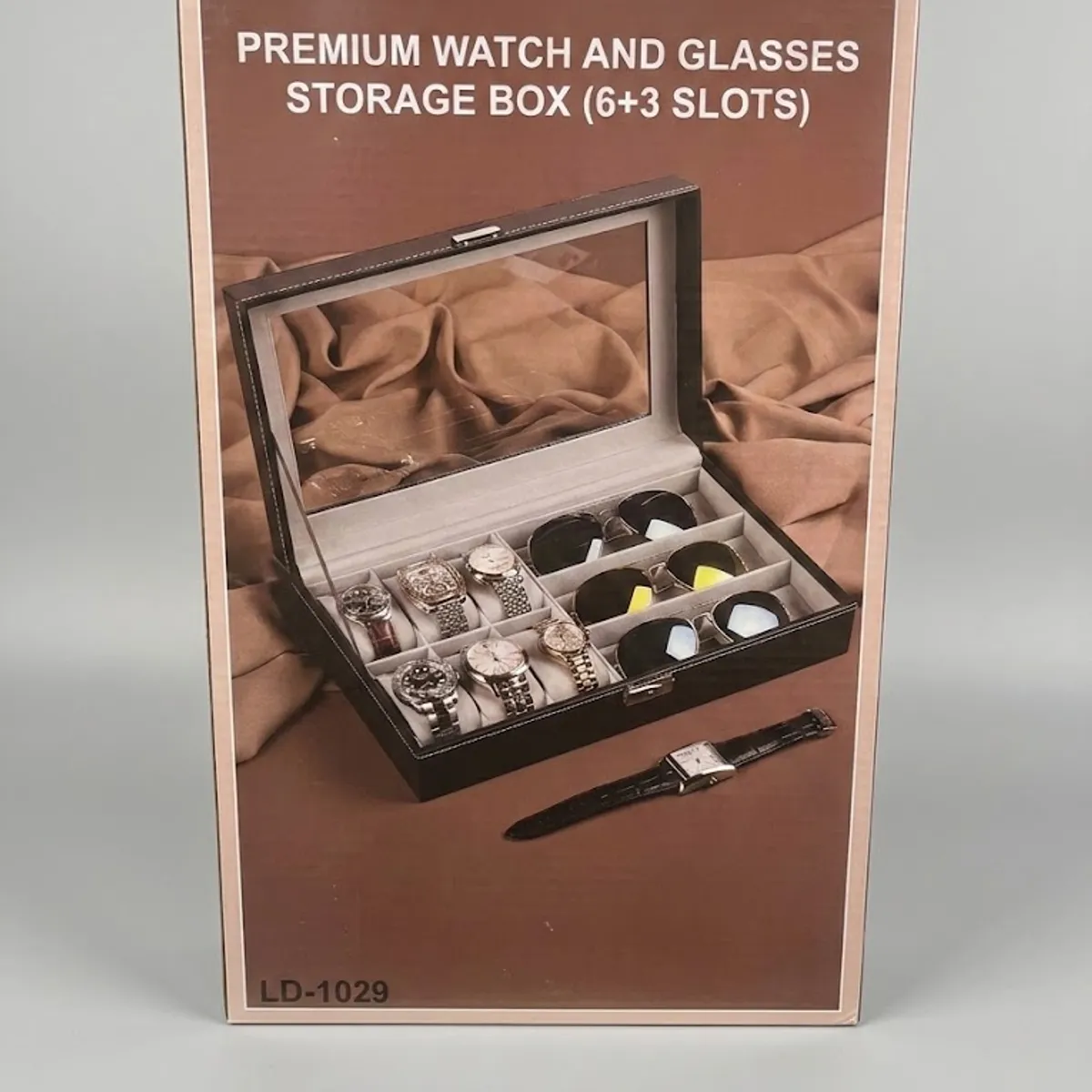 GENERICO - Estuche Organizador para Relojes y Gafas con capacidad 6 relojes y 3 gafas