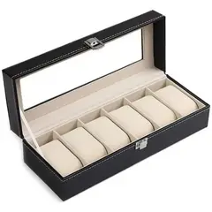 GENERICO - Organizador De Relojes Caja Para Guardar Reloj Estuche 6pzas