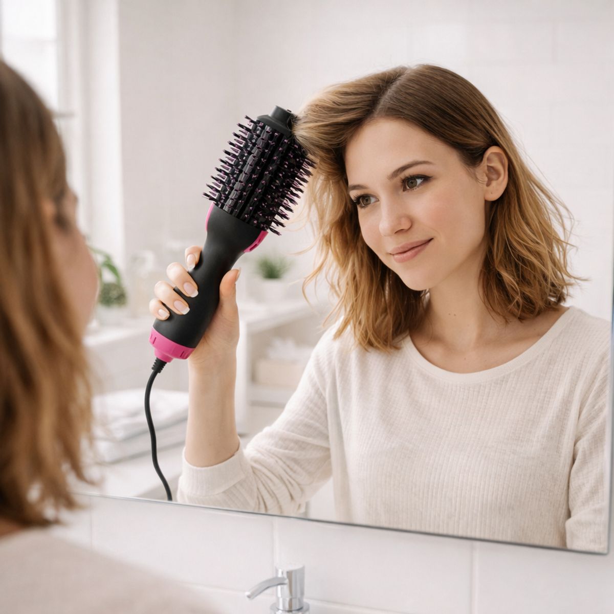 MOVI - Cepillo Alisador Secador Anti Frizz 3 en 1