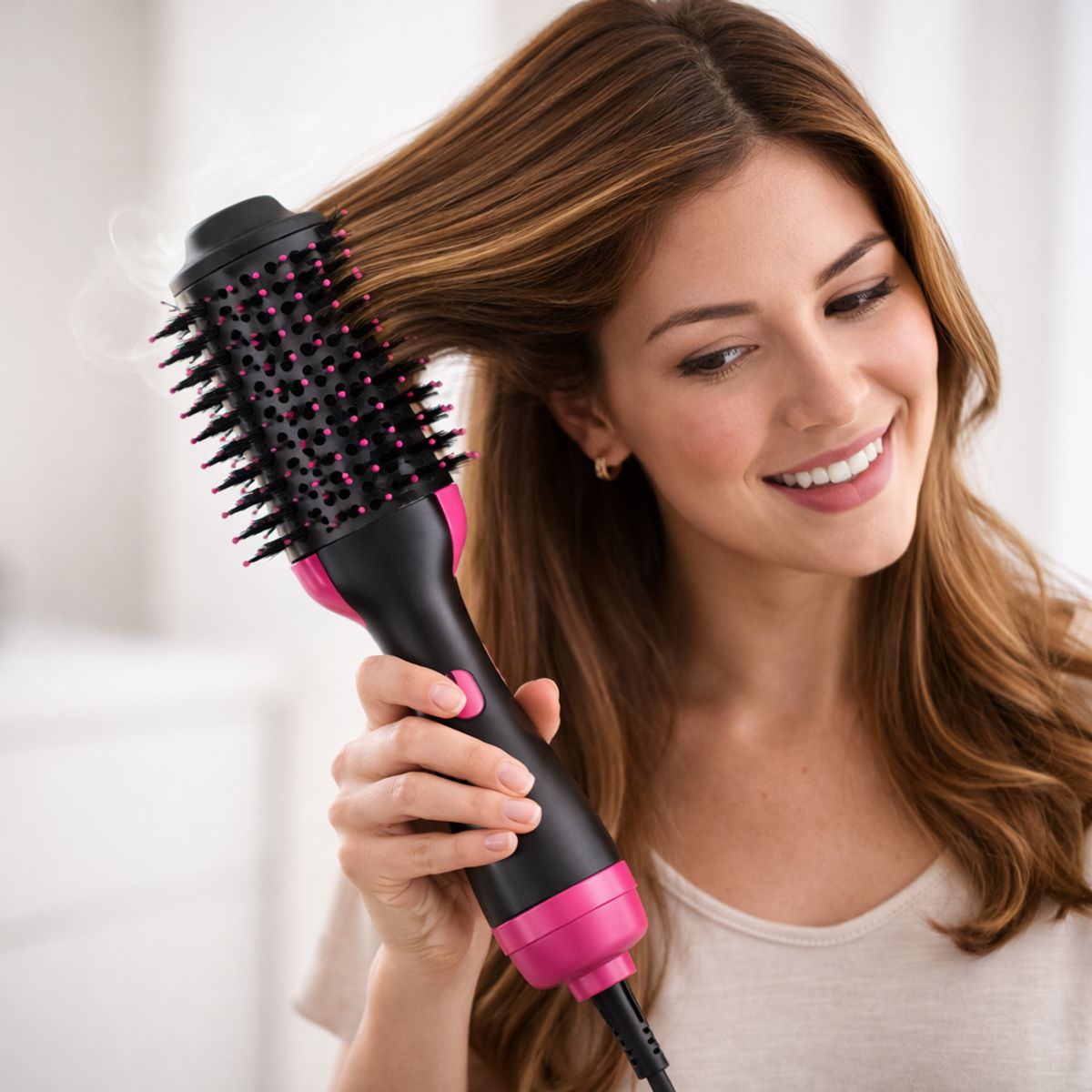 MOVI - Cepillo Alisador Secador Anti Frizz 3 en 1