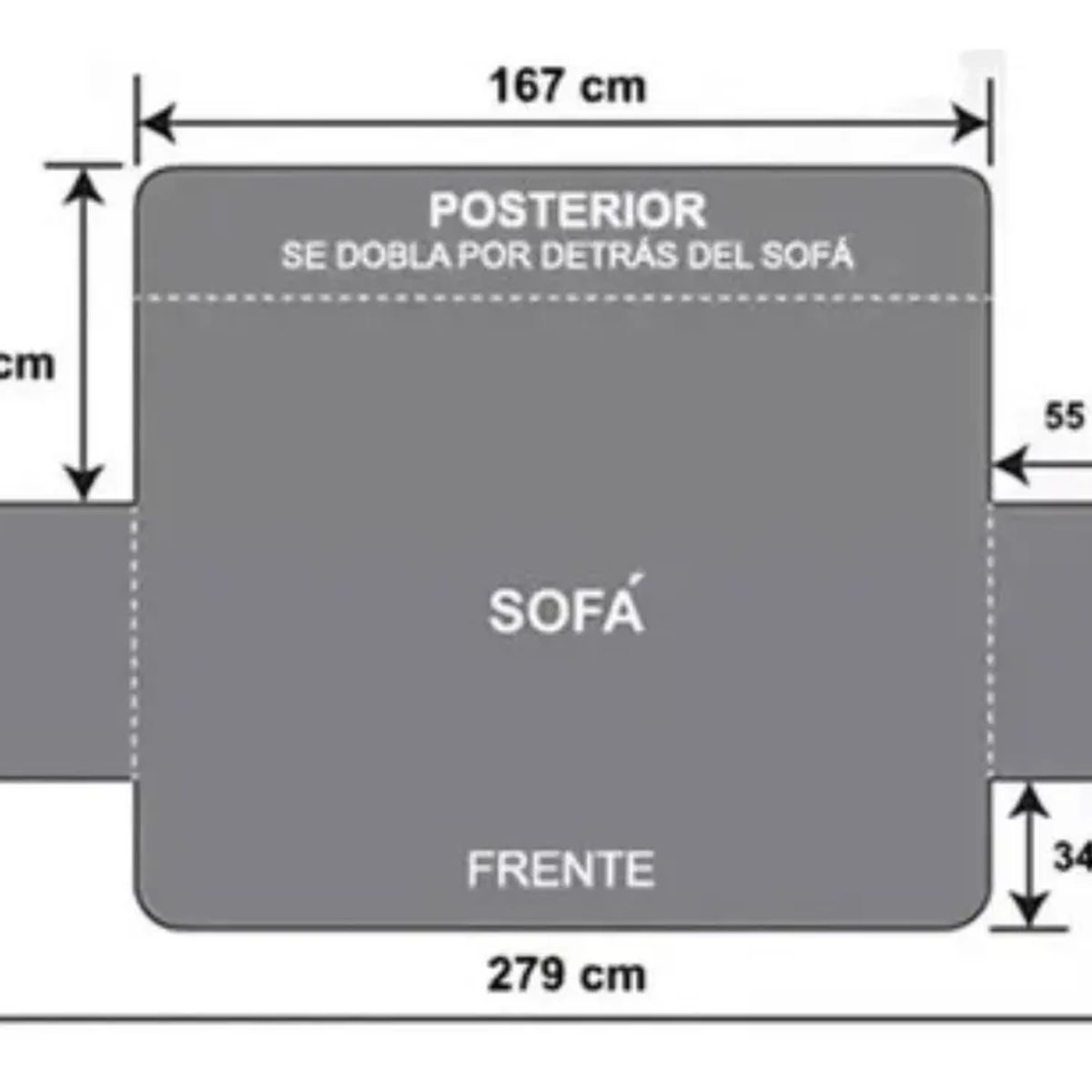 GENERICO - Funda Cobertor Cubre Sofá Protector Reversible 3 Cuerpos