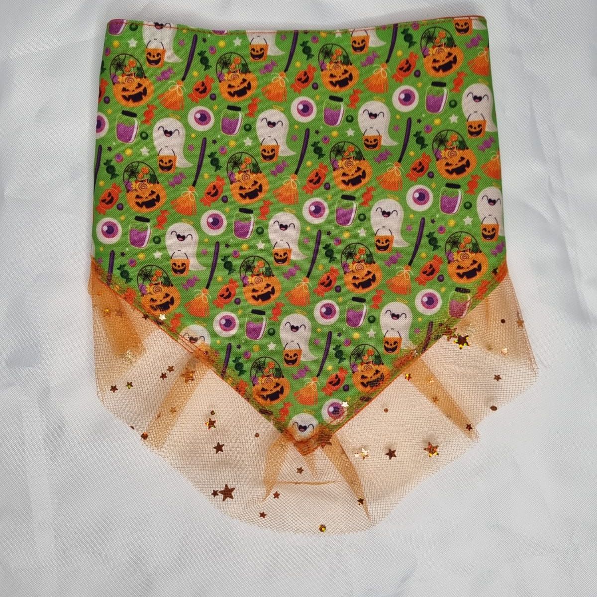 EL MUNDO DE EMMA - Bandana mascota halloween calabaza talla XL