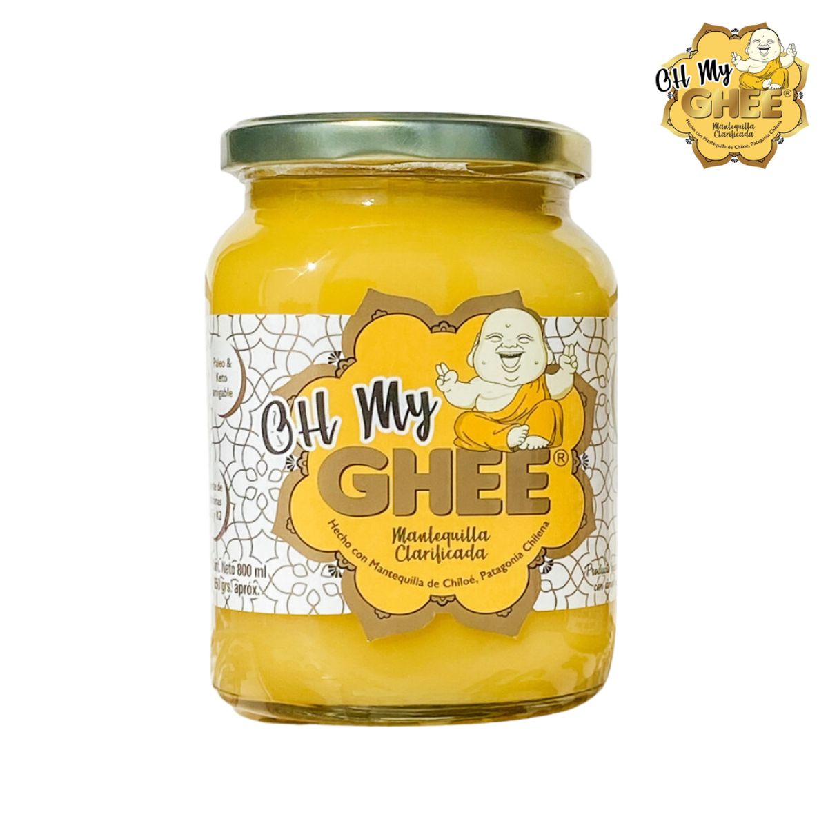 OH MY GHEE - OH MY GHEE 800ml Hecho con mantequilla de Libre Pastoreo de la Isla de Chiloé