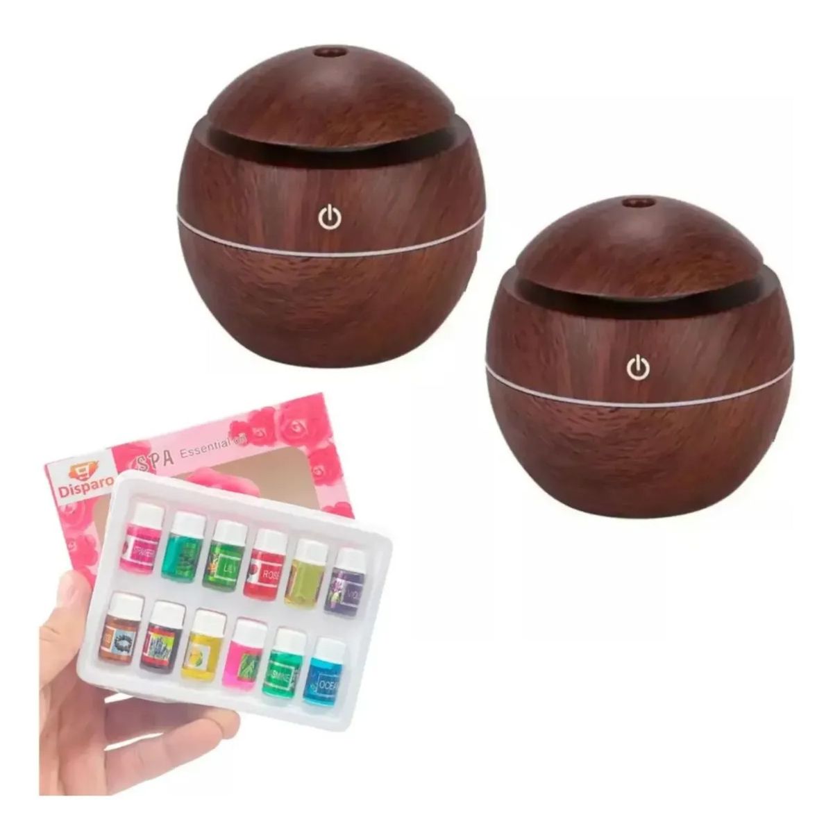 GENERICO - Pack 2 Humidificador Aromatizador Led Usb 12 Esencias