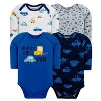 Bodys manga larga 100% algodon pack de 4 unidades auto