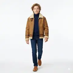 KIBOU - Chaqueta Niño Tipo Aviador Vintage Invierno