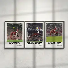 GENERICO - Cuadro Chilena Fútbol Rooney Garnacho Cristiano Ronaldo