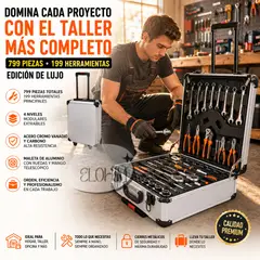 MOVI - MALETA DE HERRAMIENTAS CON RUEDA - 199 HERRAMIENTAS Y 799 PIEZAS DE LUJO