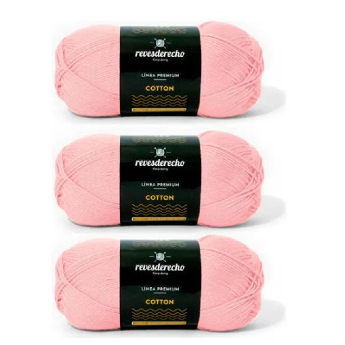 REVESDERECHO - Pack 3 Algodón  Cotton Premium Revesderecho 100grs Variedad colores