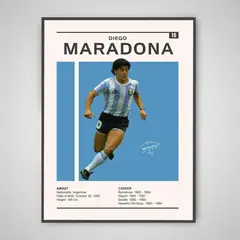 GENERICO - Cuadro Diego Maradona Leyenda del Fútbol Mundial + Marco Negro