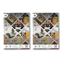 MALIK - 40 Hojas Papel Adhesivo Transparente Mate - Pack Doble 80um