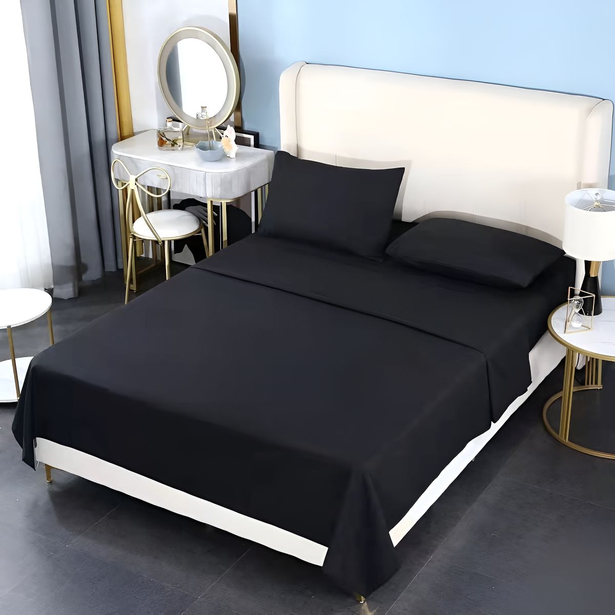 BJ HOGAR - 200H 2P Juego de sábana premium  extra suabe colchón queen color blanco tipo seda