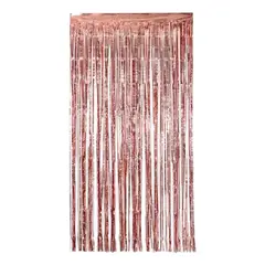 GENERICO - Guirnalda cortina cotillón Activarte metálica color rose gold
