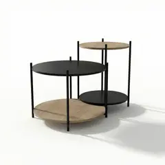 HOME MOBILI - Juego Mesas de Centro Negro York