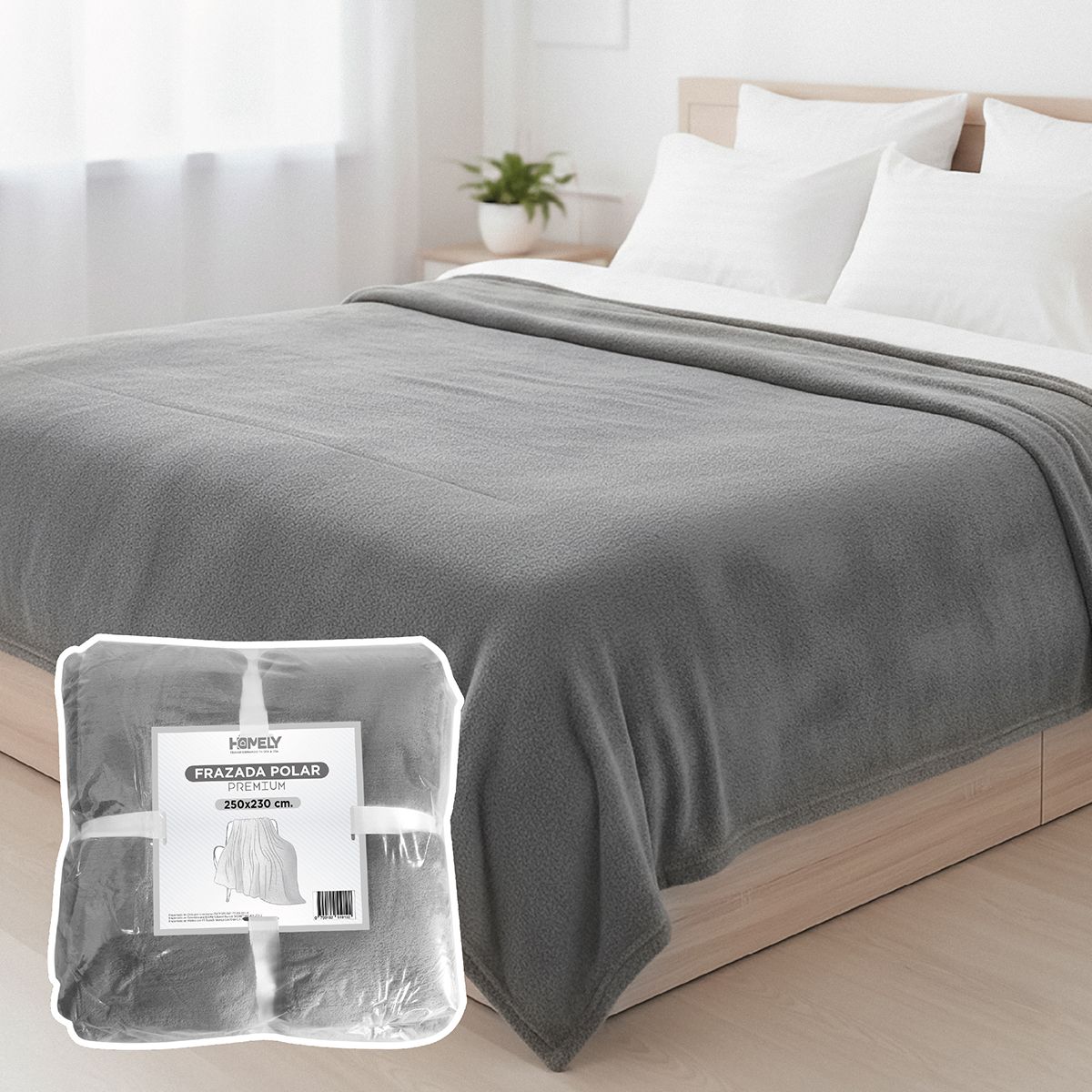 HOMELY - Frazada Polar Termica King 300GSM Homely Manta 250x230cm.