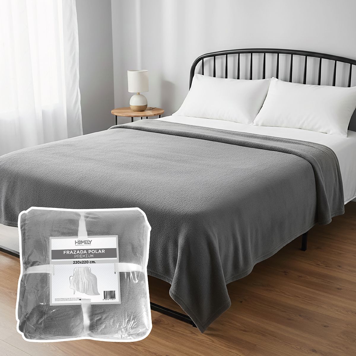 HOMELY - Frazada Polar Termica Queen Homely 300gsm Manta 220x220cm.