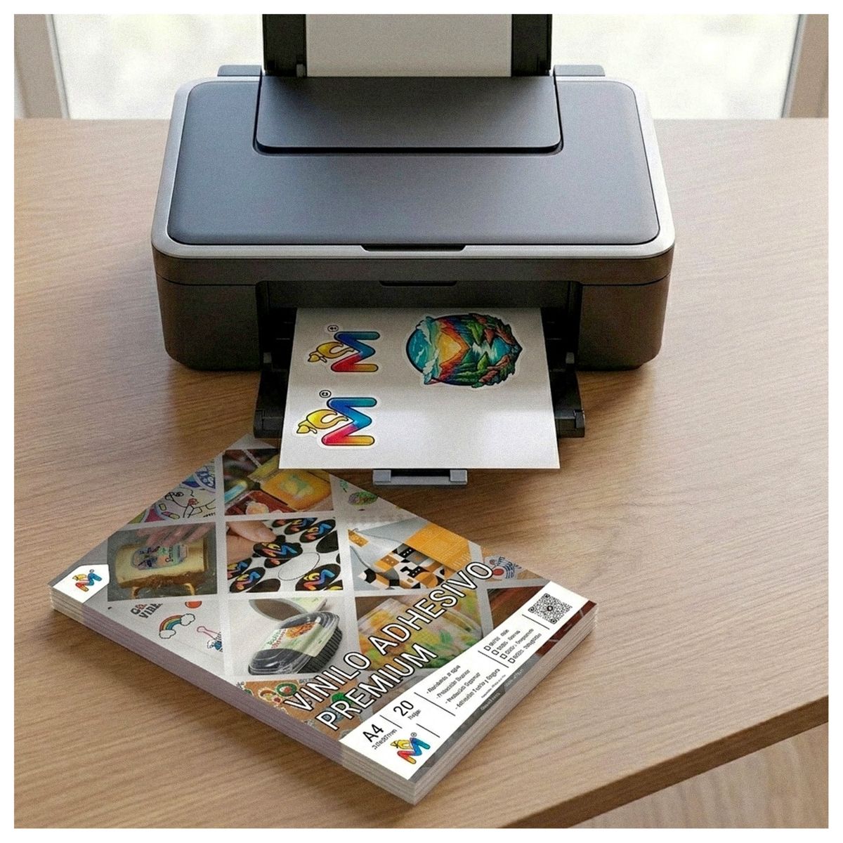 MALIK - Vinilo A4 Brillante x100 Hojas - 100um Adhesivo Resistente