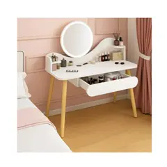 GENERICO - Tocador Blanco Con Espejo Y Taburete 80x40x122 YX2050