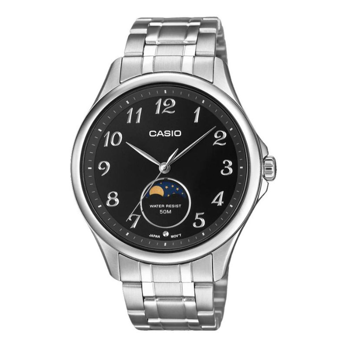 CASIO - Reloj Casio Análogo MTP-M110D-1AV Moonphase Acero