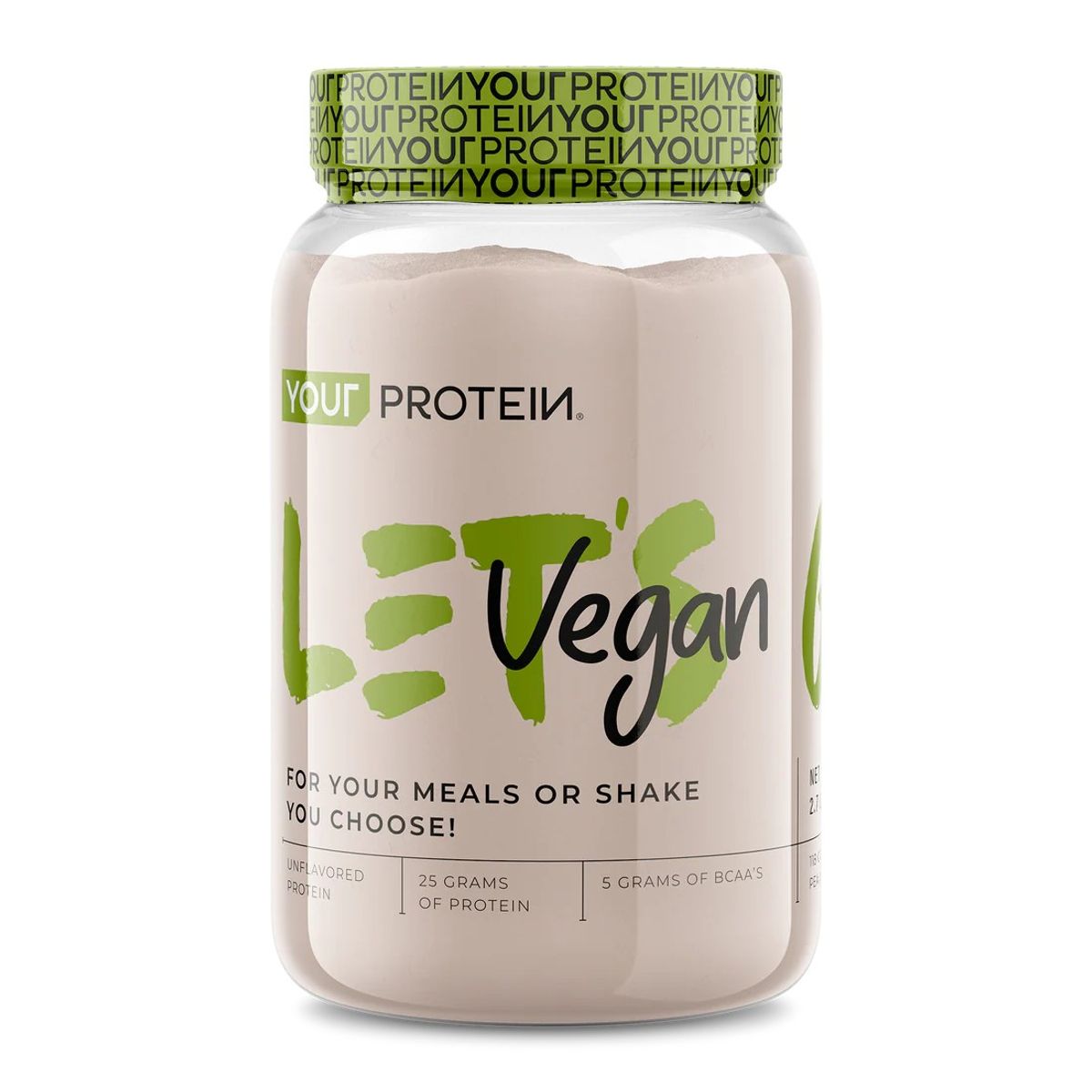 YOUR PROTEIN - PROTEINA LETS GO VEGAN SIN SABOR 2.8LB 1,28KG - YOUR PROTEIN