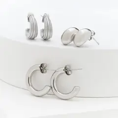 LOUNGE - Set Aros Woman Argollas Irregulares