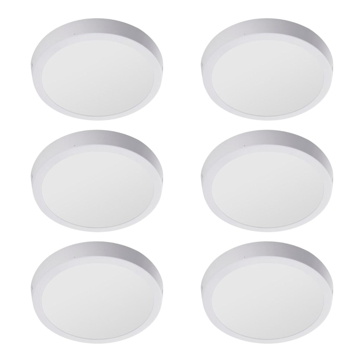 WANT - 6 Paneles Led Redondo Sobrepuesto SEC 12W Luz Cálida