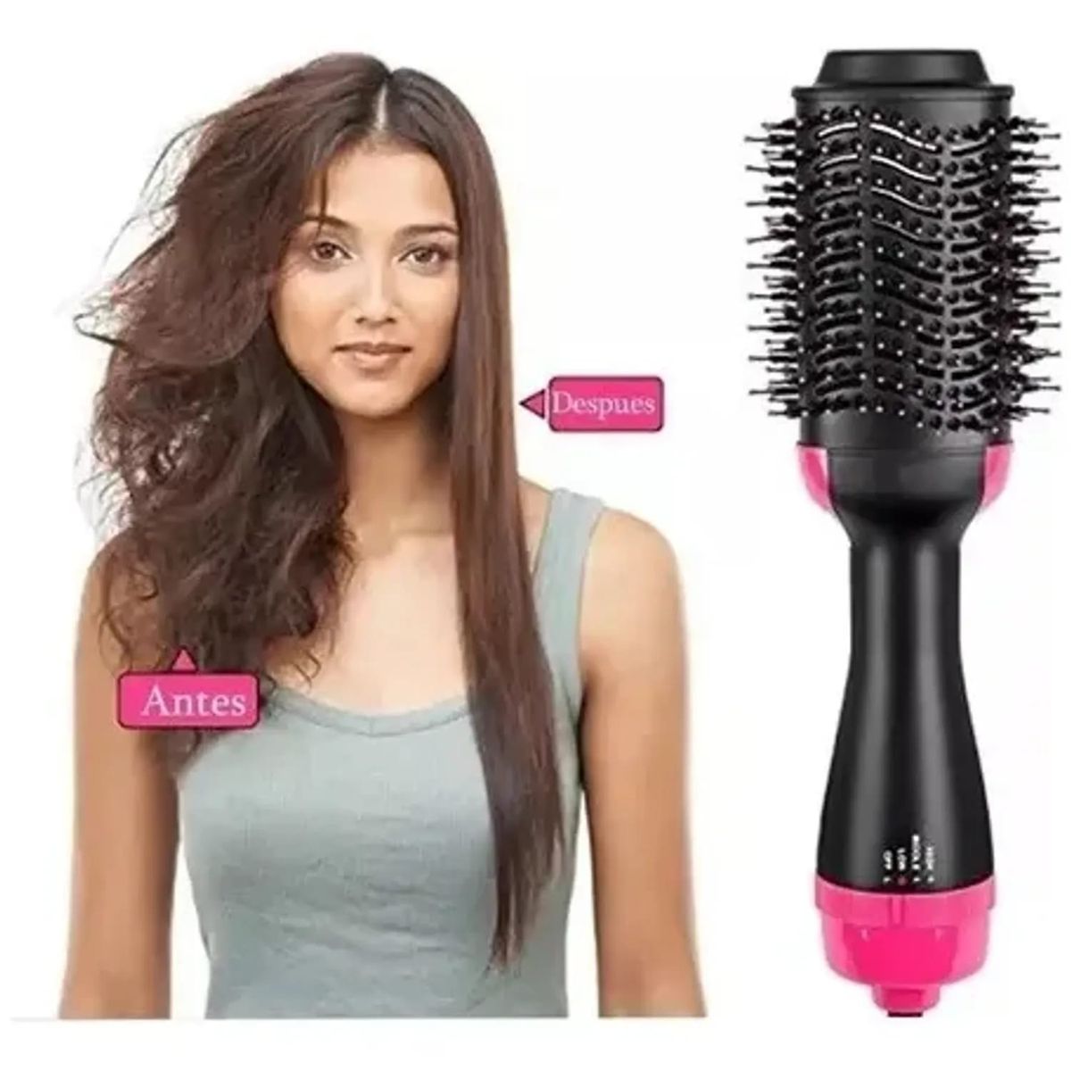 MOVI - CEPILLO ALISADOR ELÉCTRICO SECADOR ANTI FRIZZ 3 EN 1