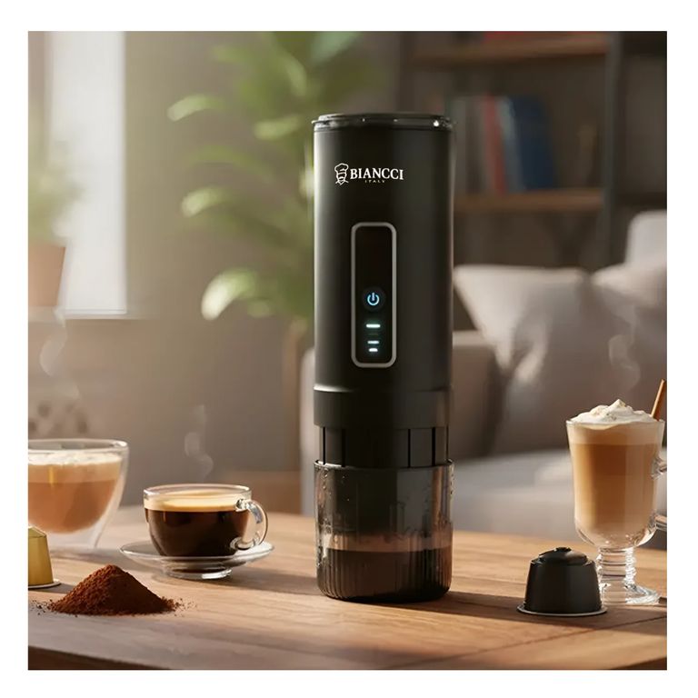 Cafetera Portátil 3 En 1 Café Molido Y Cápsulas 140w Negro