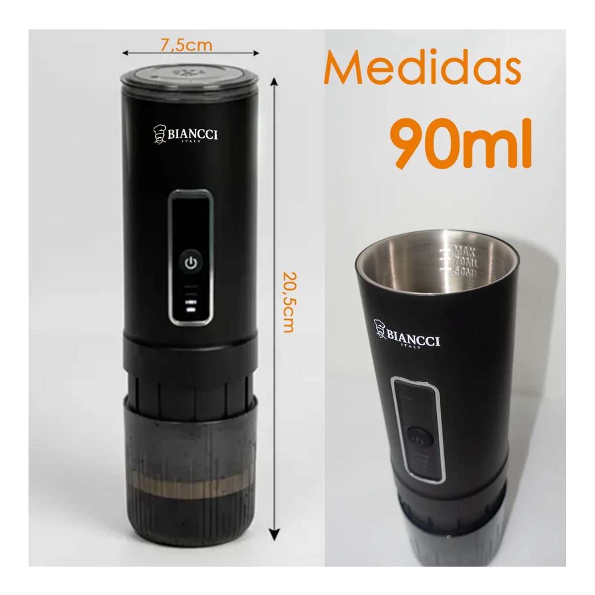 HOMEBRANDT - Cafetera Portátil 3 En 1 Café Molido Y Cápsulas 140w Negro