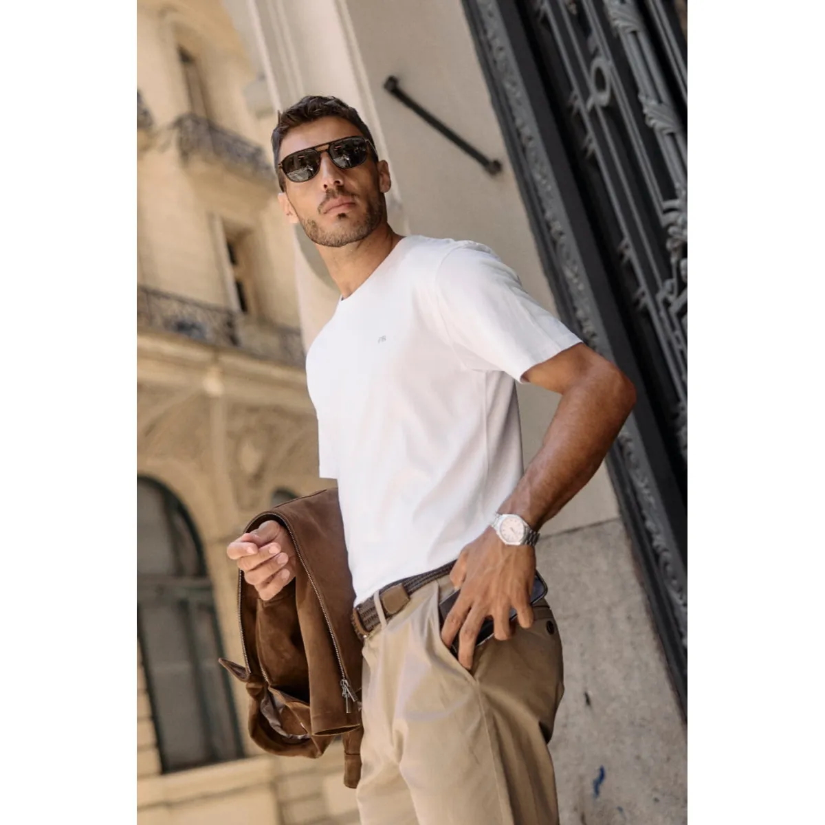 FROENS - Polera Hombre Slim Corta Algodón Orgánico Froens