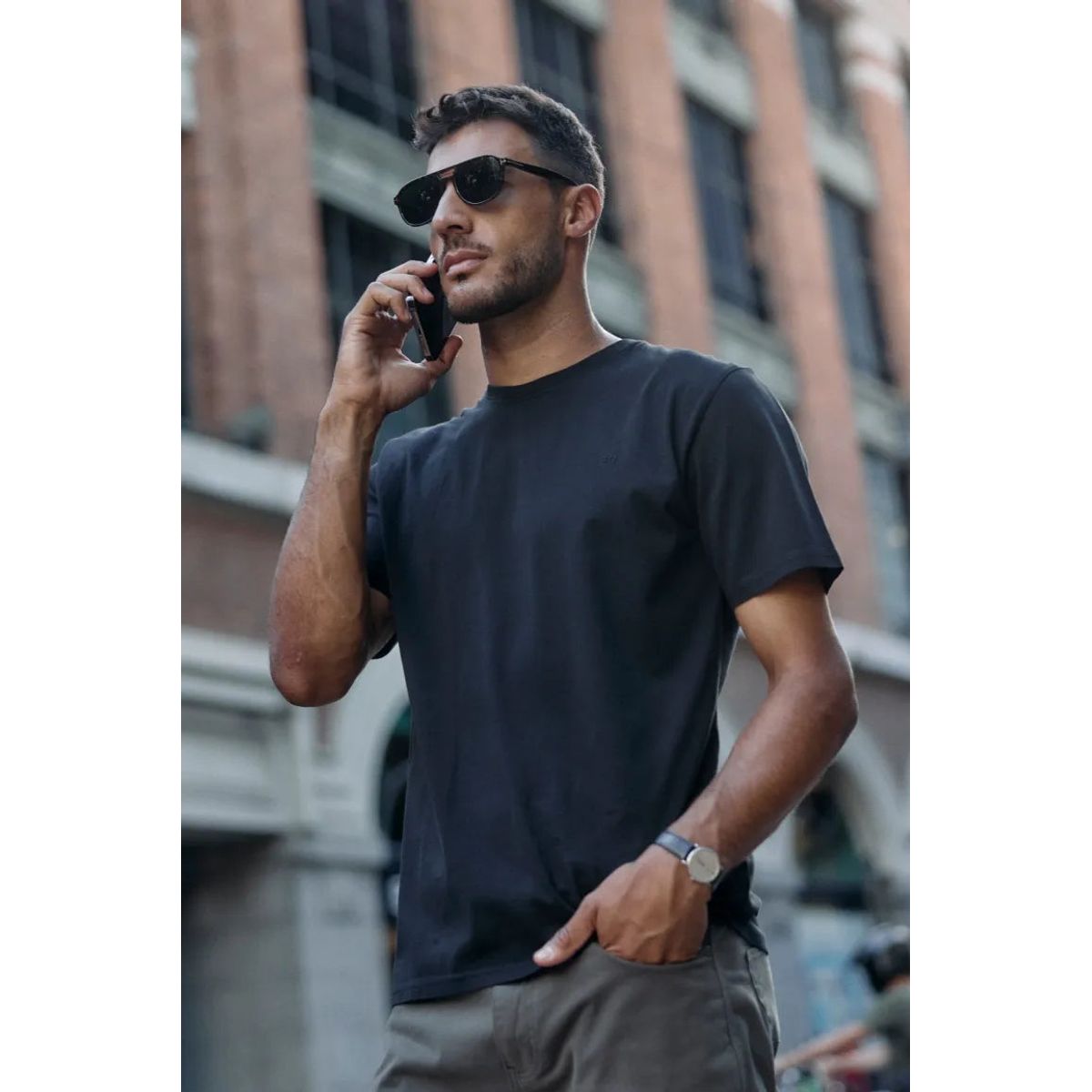 FROENS - Polera Hombre Slim Corta Algodón Orgánico Froens