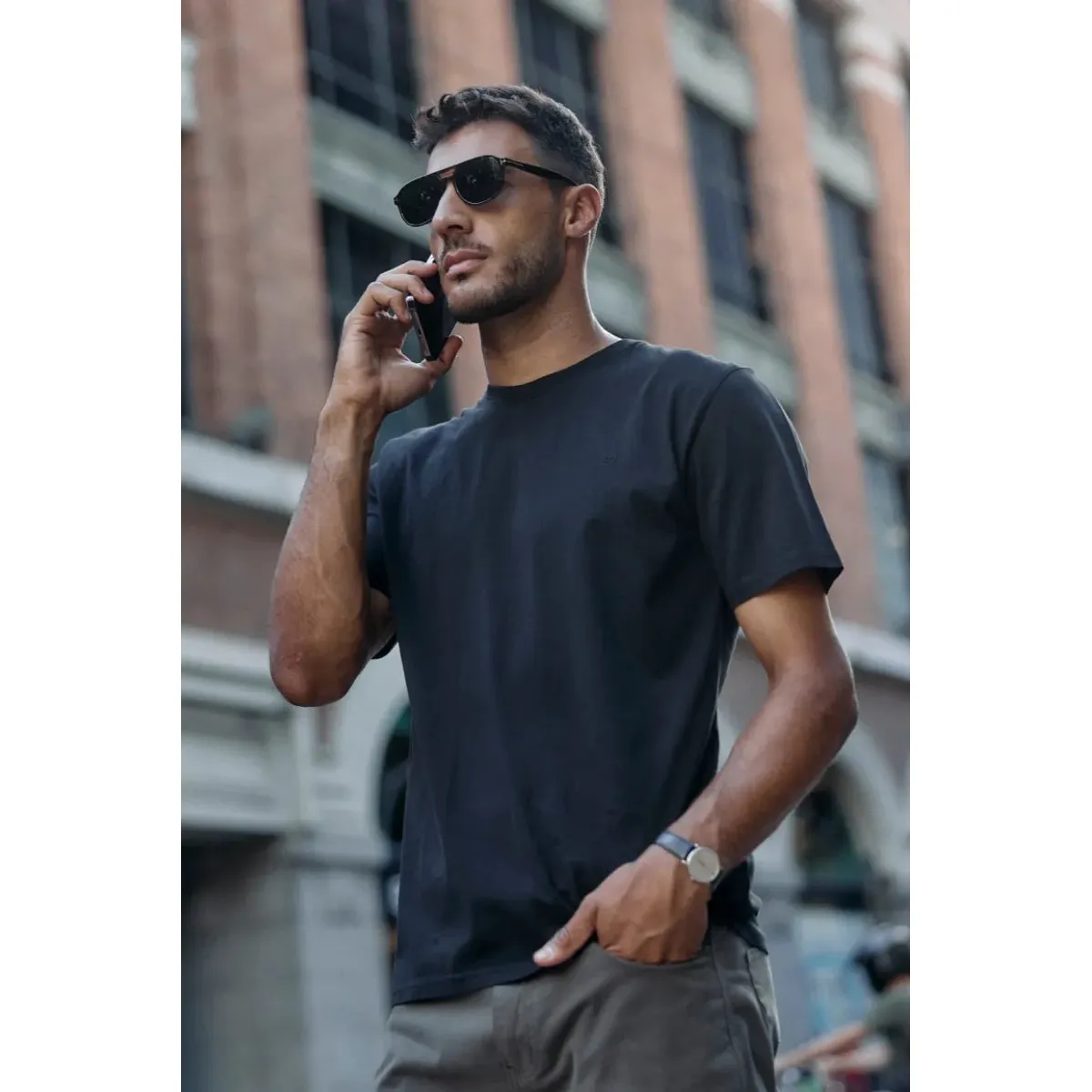 FROENS - Polera Hombre Slim Corta Algodón Orgánico Froens
