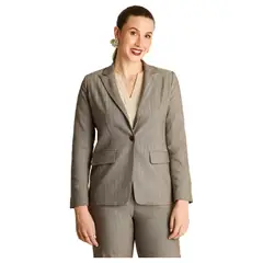 LORENZO DI PONTTI - Blazer Gris Clásico con Bolsillos y Solapa