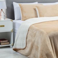 Cubrecama Flannel Sherpa Solid King