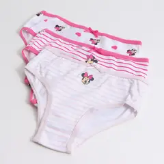 DISNEY - Tripack Calzón Niña Full Print Minnie Rosado