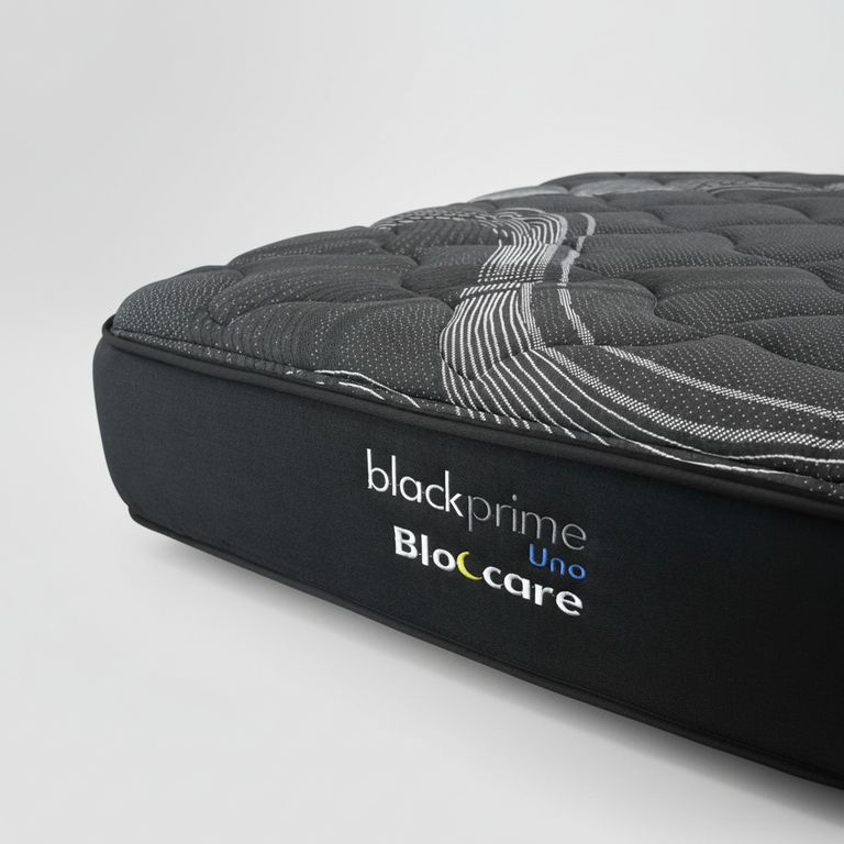 Cama 1.5 Plaza Box 8cm - L200cm + Colchon Black Prime - Modelo Uno + Respaldo/ Con Rueda Divan(Gris)