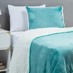 ZAHR - Cubrecama Flan Sherpa Solid Single