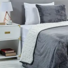 ZAHR - Cubrecama Flan Sherpa Solid Single